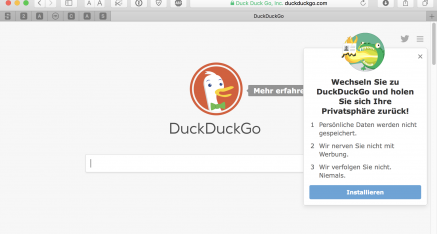 Die Suchmaschine DuckDuckGo gibt Ihnen Ihre Privatsphäre zurück.
